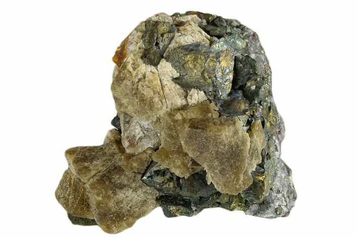 Siderite Crystals on Chalcopyrite - Peru #173396